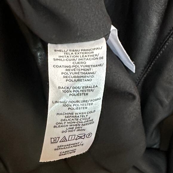 ANN TAYLOR Hutton Faux Leather Blazer Black Sz 10 {O3} - Picture 6 of 7